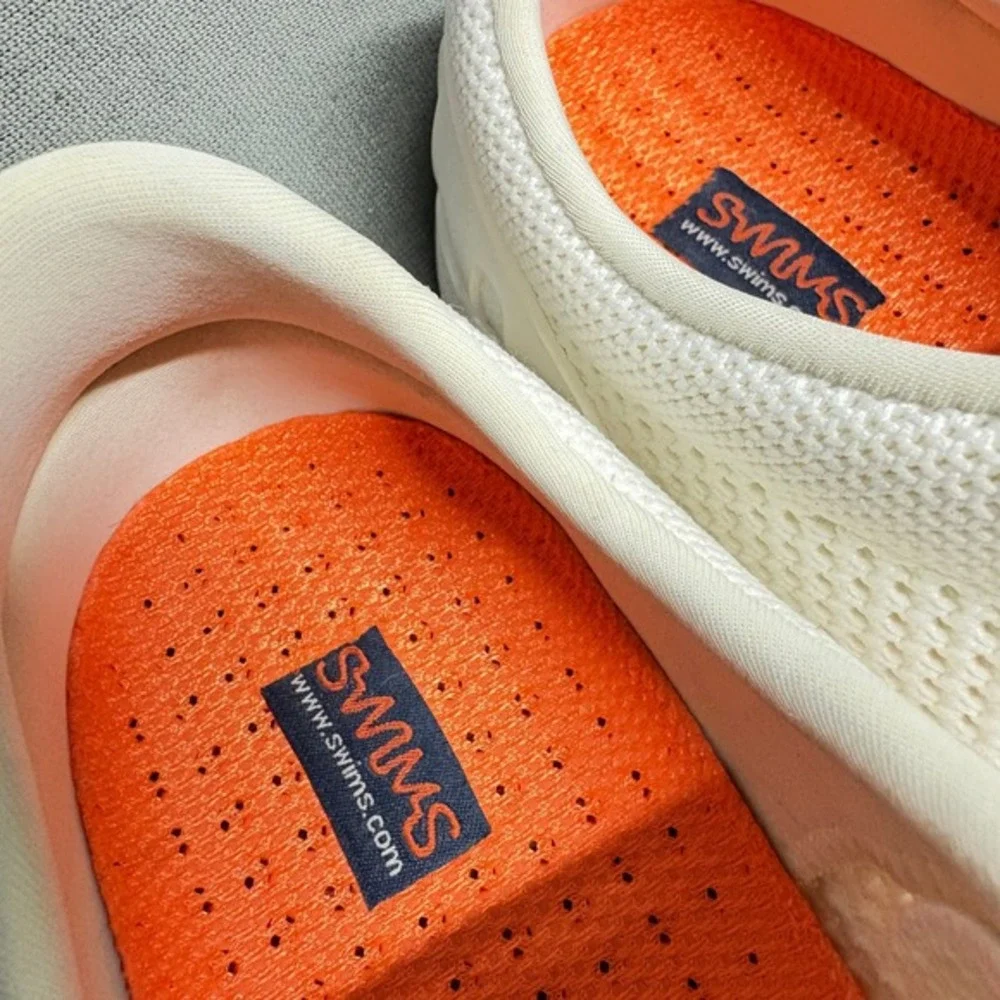 SWIMS Breeze Tennis Knit in White and‎ Orange Size 8 Men's